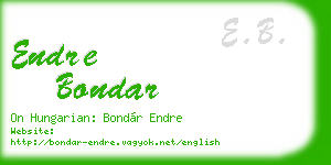endre bondar business card