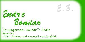 endre bondar business card